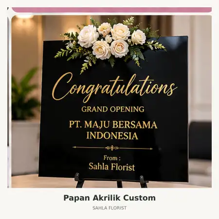 Papan Bunga Akrilik Yasmin Bogor